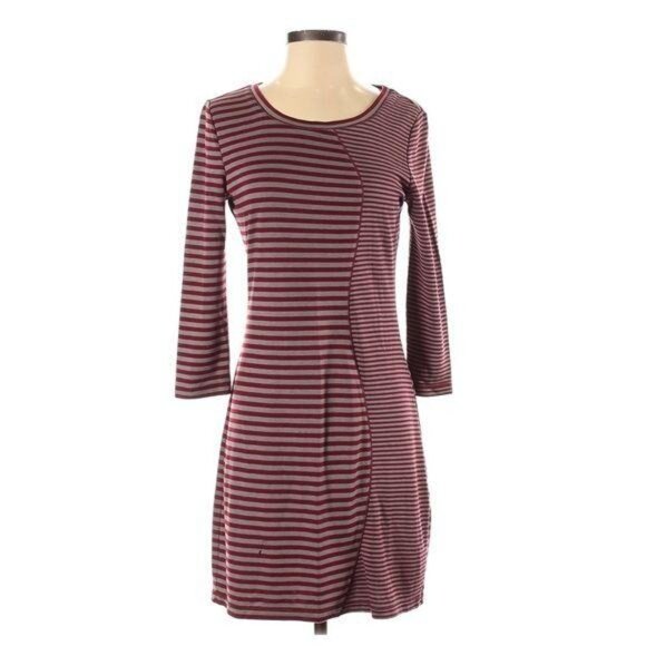 Chelsea & Violet Fitted Striped Dress Size Small 3/4 Sleeve Jersey Sz S - Picture 2 of 6